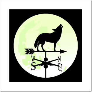 Wolf Moon Weathervane Posters and Art